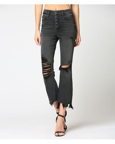 Hidden Jeans The Happi Cropped Flare Stretch Jean - Black