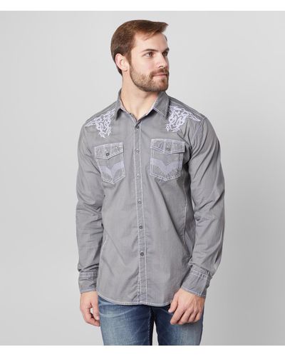 Buckle Black Washed Athletic Stretch Shirt - Gray