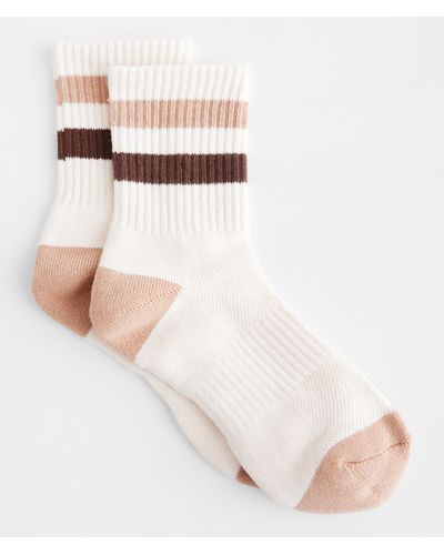 BKE Striped Ankle Socks - Natural