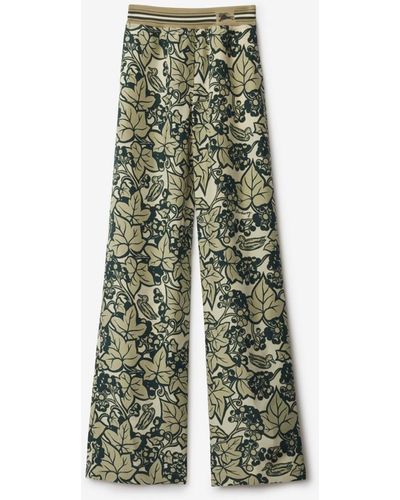 Burberry Ivy Silk Pants - Green