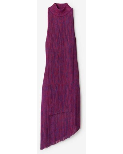 Burberry Fringed Dress - Purple