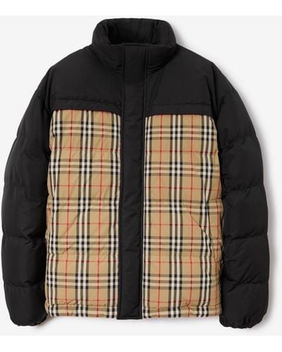 Burberry Reversible Check Puffer Jacket - Black