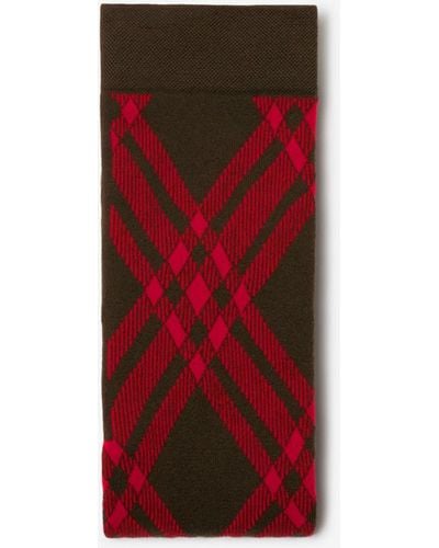 Burberry Check Wool Blend Tights - Red