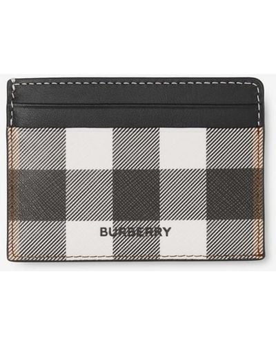 Burberry Check And Leather Card Case - Multicolor