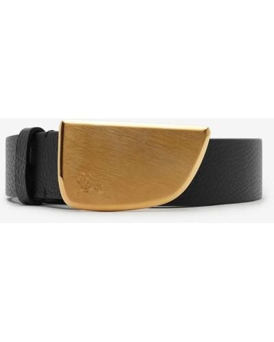 Burberry Leather Shield Belt - Black