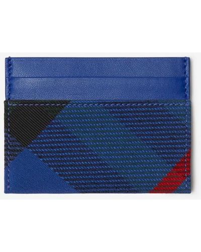 Burberry Check Card Case - Blue