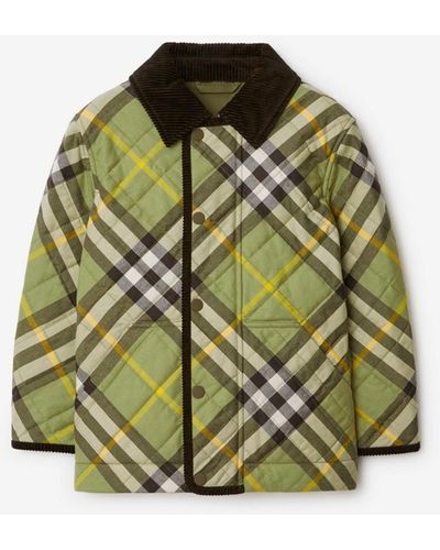 Burberry Check Quilted Cotton Jacket - Green