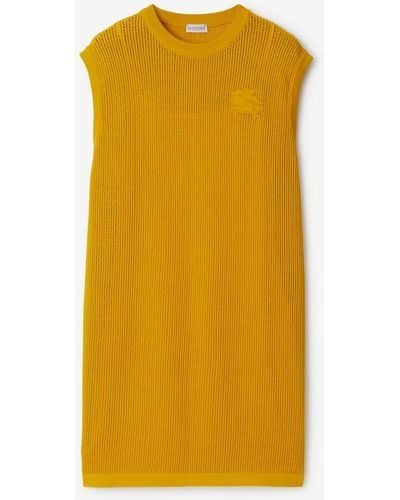 Burberry Cotton Mesh Dress - Yellow