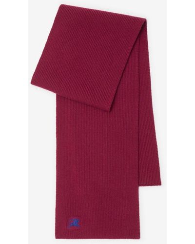 Burberry Ribbed Cashmere Scarf - Red