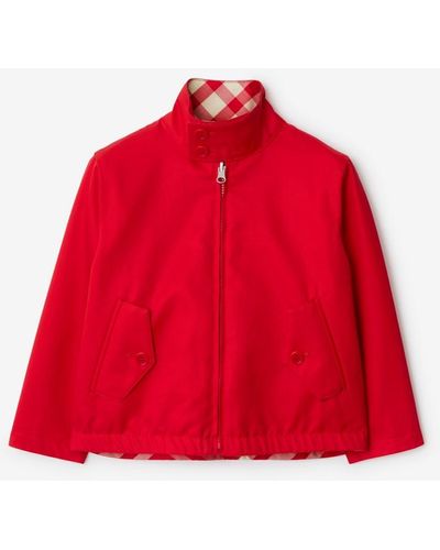 Burberry Reversible Gabardine Harrington Jacket - Red