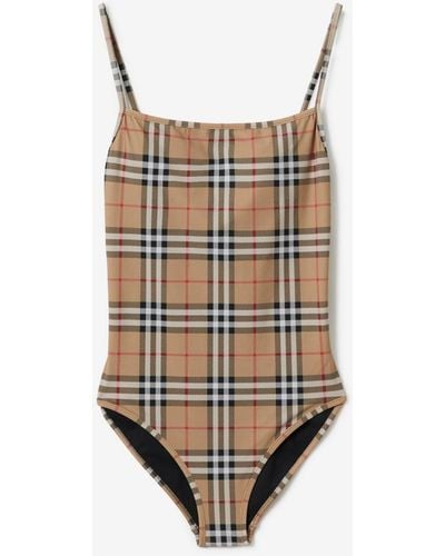 Burberry Vintage Check One-piece - Yellow