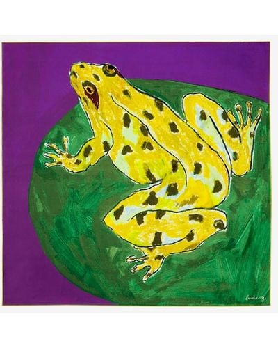Burberry Frog Print Silk Scarf - Green