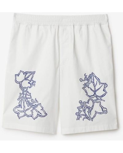 Burberry Ivy Cotton Blend Shorts - White