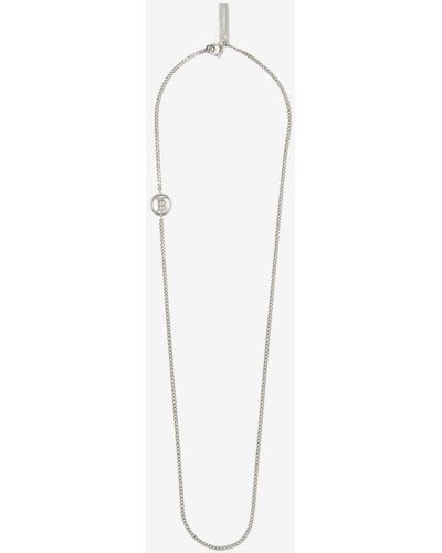 Burberry Monogram Motif Chain-link Necklace - White