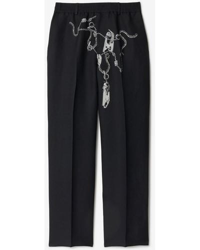 Burberry Knight Hardware Canvas Trousers - Black