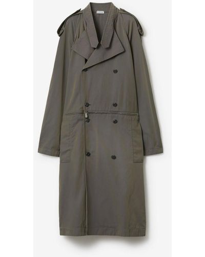 Burberry Cotton Linen Trench Dress - Grey