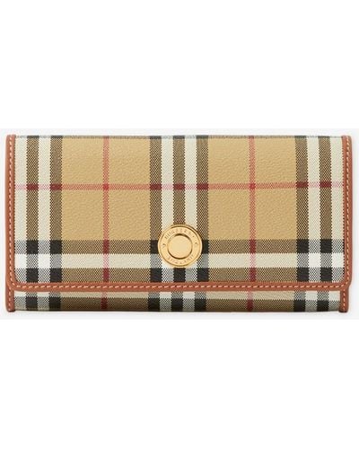 Burberry Check Continental Wallet - Natural
