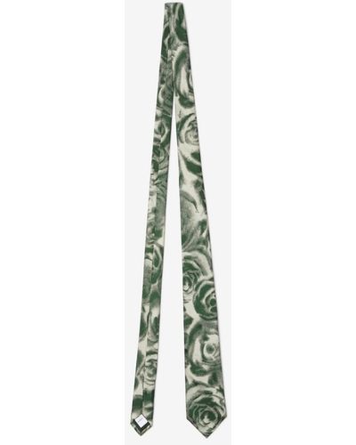 Burberry Rose Silk Tie - Green