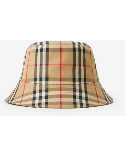 Burberry Vintage Check Technical Cotton Bucket Hat - Multicolour