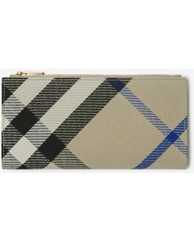 Burberry Large Check Bifold Wallet - Green