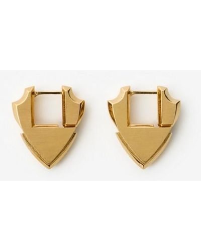 Burberry Small Shield Earrings - Metallic