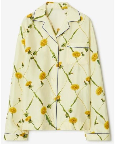 Burberry Dandelion Silk Pyjama Shirt - Yellow