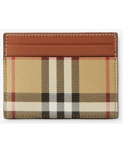 Burberry Check Card Case - Brown