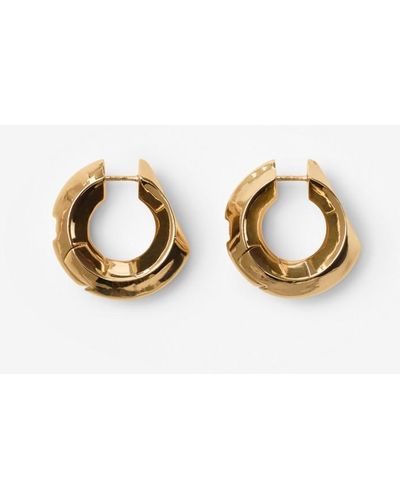 Burberry Large Hollow Hoop Earrings - Metallic