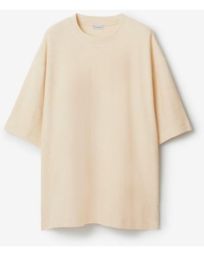 Burberry Cotton Towelling T-shirt - Natural