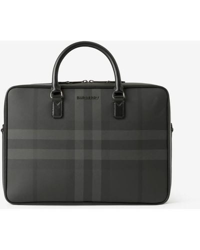 Burberry Charcoal Check Ainsworth Briefcase - Multicolour