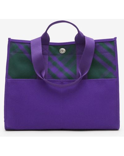 Burberry Shopper Tote - Purple