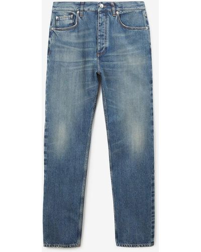 Burberry Japanese Denim Straight Fit Jeans - Blue