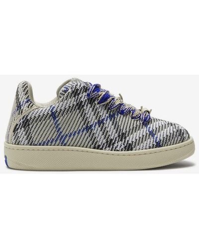 Burberry Check Knit Box Trainers - Blue
