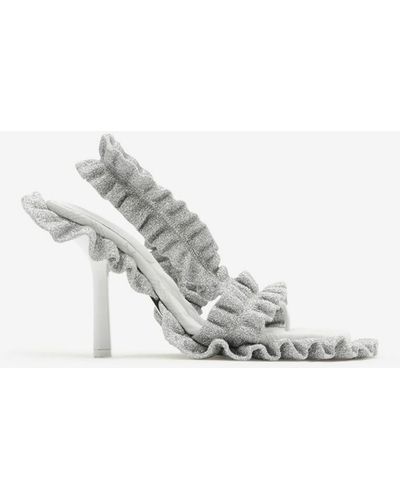 Burberry Metallic Ruff Sandals - White