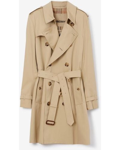 Burberry Mid-length Kensington Heritage Trench Coat - Natural