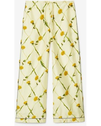 Burberry Dandelion Silk Pyjama Trousers - Yellow