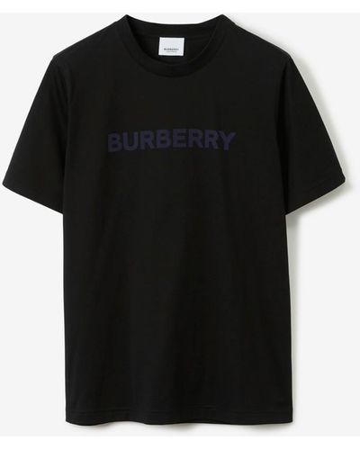 Burberry Baumwoll-T-Shirt mit Logo - Schwarz