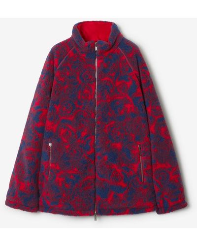 Burberry Reversible Rose Fleece Jacket - Red