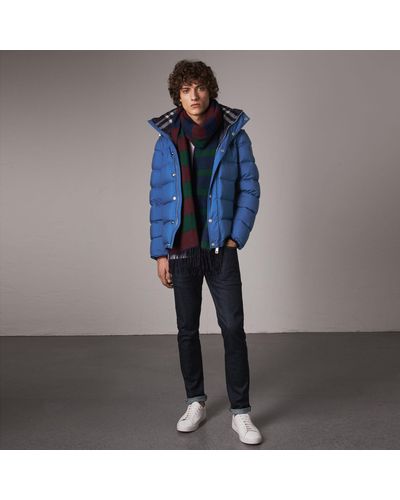 Burberry Detachable-sleeve Down-filled Puffer Jacket - Blue