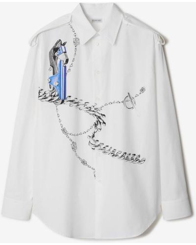 Burberry Knight Hardware Cotton Shirt - White