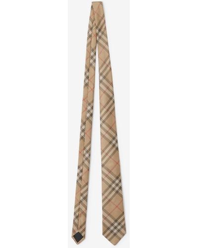 Burberry Cravate en soie Check - Métallisé