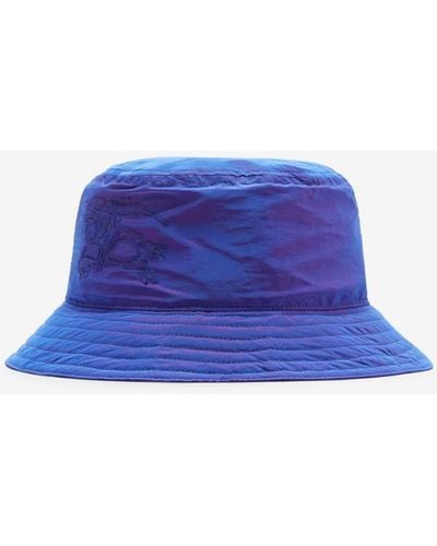 Burberry Nylon Blend Bucket Hat - Blue