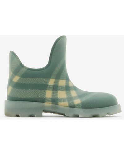 Burberry Check Rubber Marsh Low Boots - Green