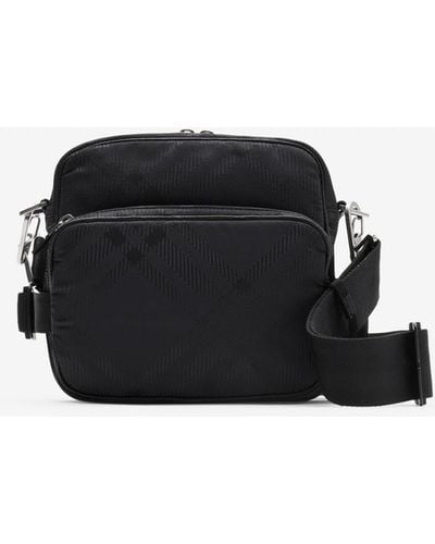 Burberry Check Jacquard Pocket Crossbody Bag - Black