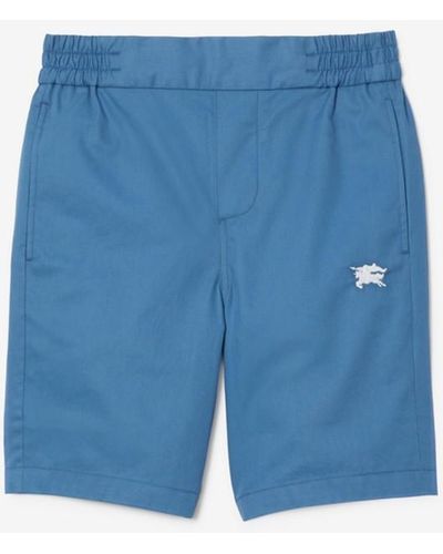 Burberry Ekd Cotton Shorts - Blue