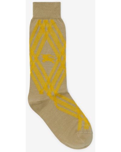 Burberry Check Cotton Blend Socks - Metallic