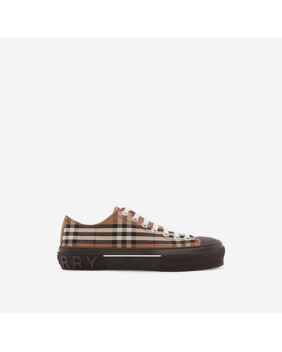 Burberry Jack Plaid Cotton Logo Sneakers Lyst