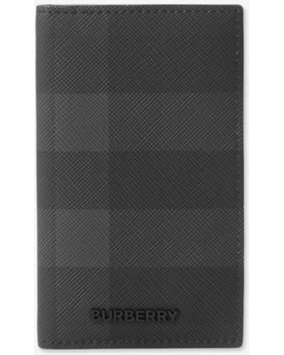 Burberry Porte-cartes à rabat Check - Noir