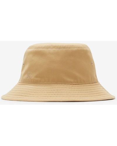 Burberry Reversible Cotton Blend Bucket Hat - Natural