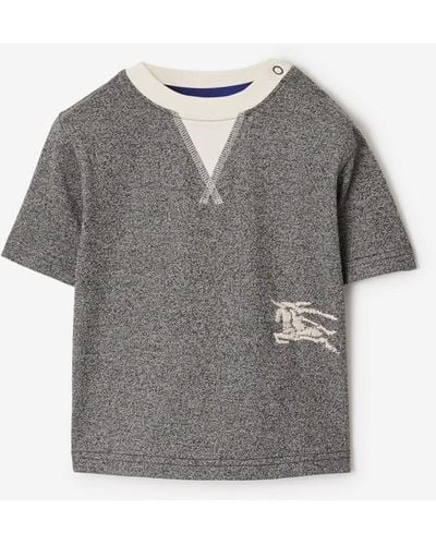 Burberry Two-tone Cotton T-shirt - Grey